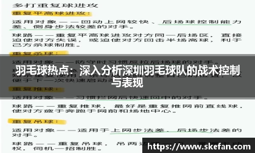 羽毛球热点：深入分析深圳羽毛球队的战术控制与表现